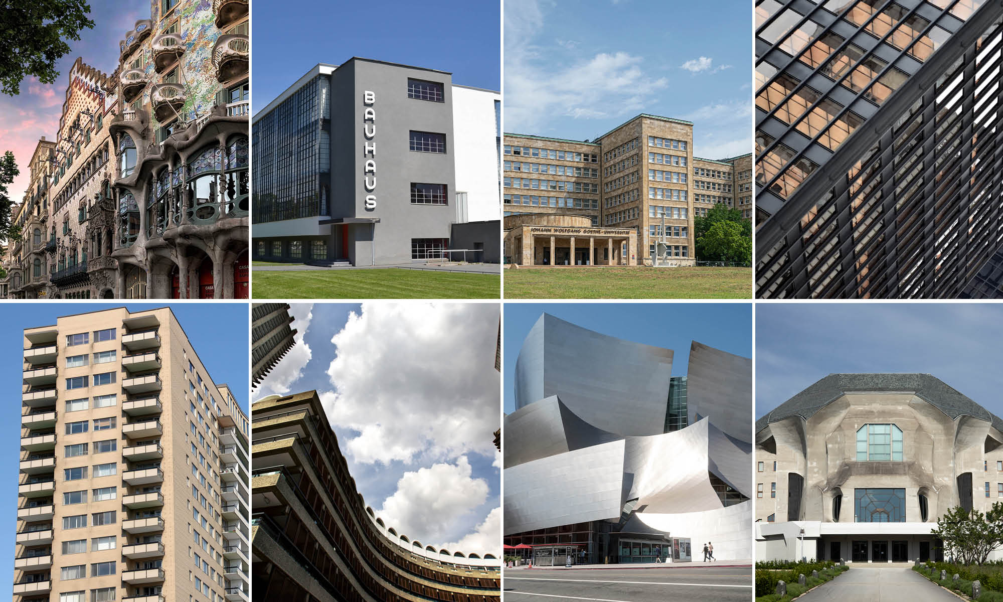 Architektur Epochen 20. Jahrhundert Collage