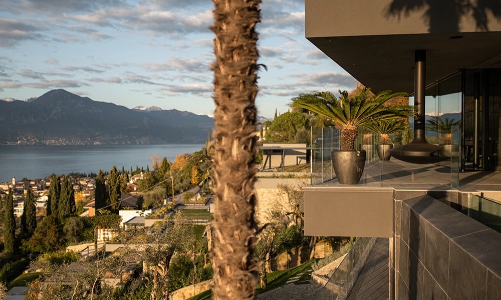 Steurer show villa exterior view of Lake Garda.