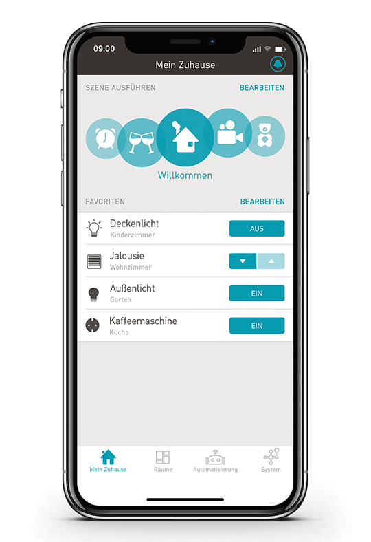 Gira eNet SMART HOME App Willkommen Startscreen 