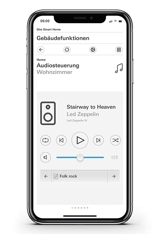 Gira Smart Home App Audiosteuerung 