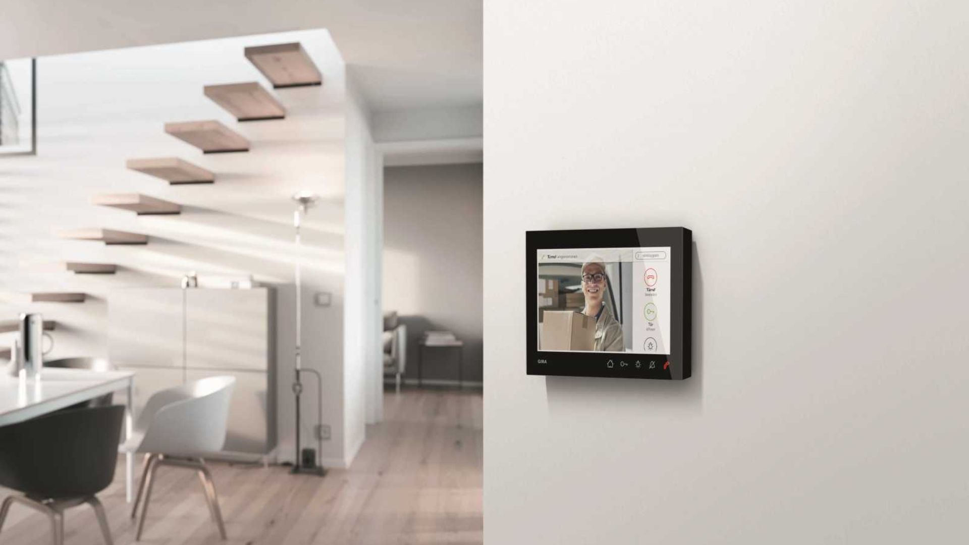 Die Gira Wohnungsstation Video AP 7 mit 7-Zoll Display zeigt hochauflösende Bilder und ermöglicht die direkte Kommunikation. Mehr zum Produkt ➦