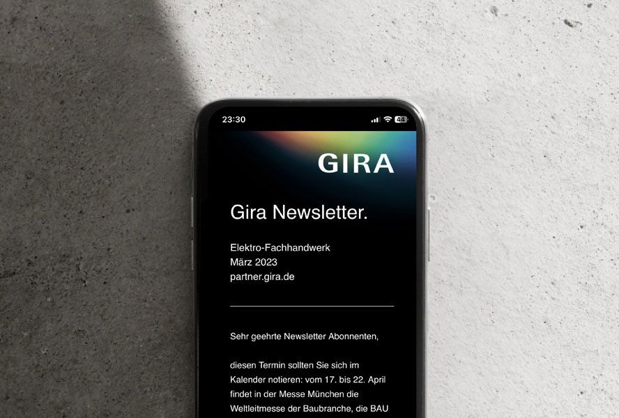 Gira Newsletter, Gira Neuheiten, Gira News 
