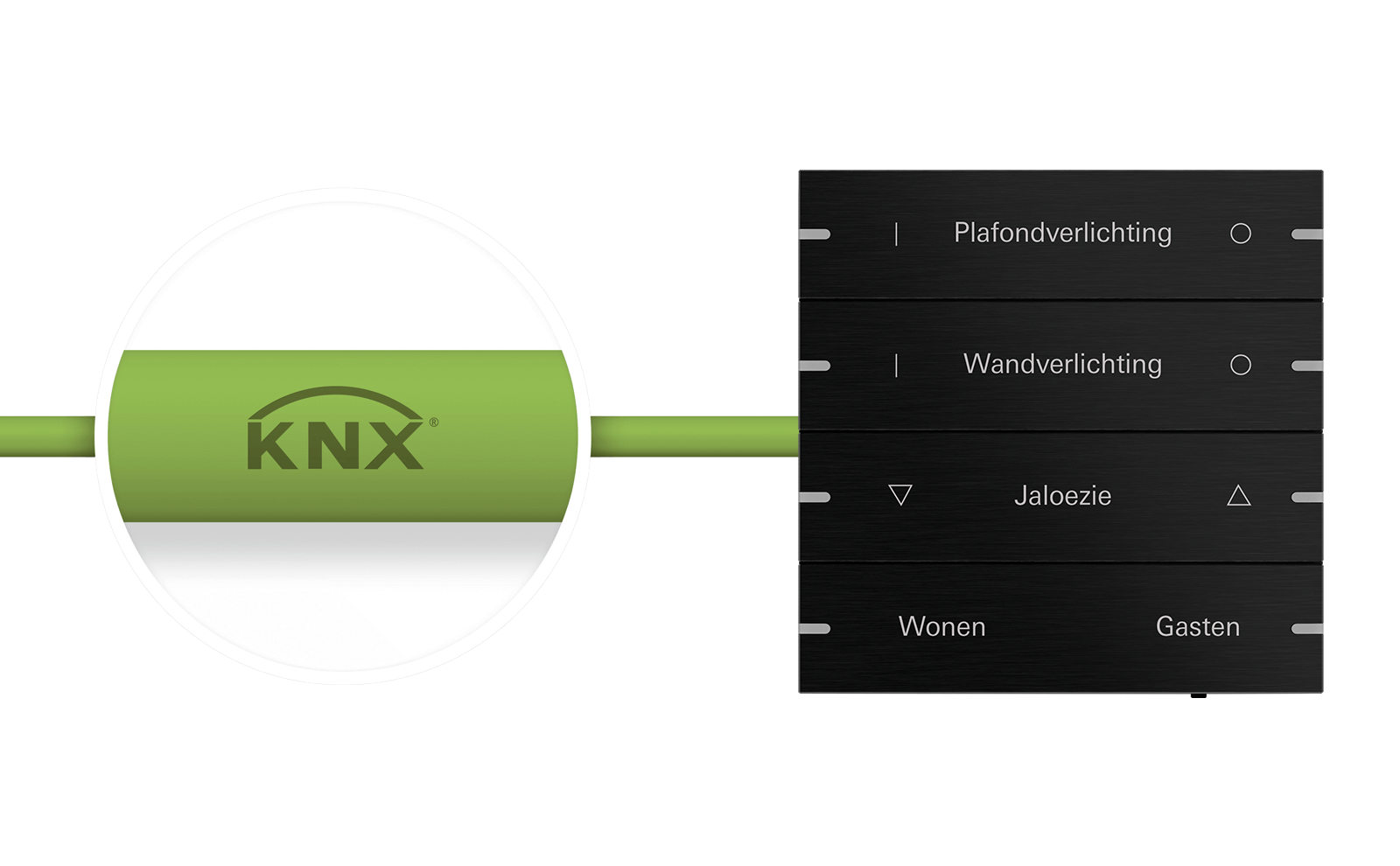 Gira tastsensor 4 en KNX-kabelschema