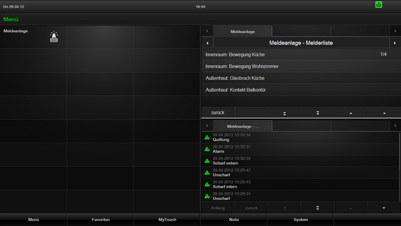 Visualisierung Melderliste im Browser Plugin