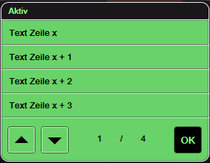 Funktionsvorlage Listendarstellung (PopUp)