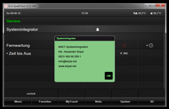 QuadClient2: Infotext 5 Zeilen