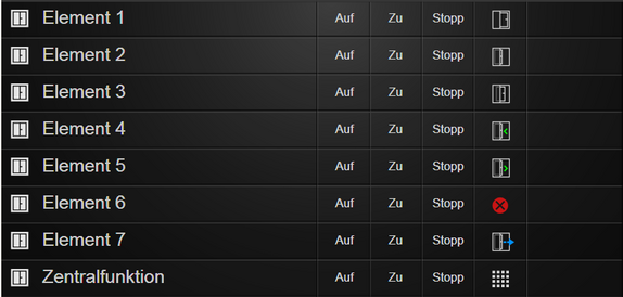 Abb. 2: Ansichten im QuadClient für das Verhalten „Schiebeelement“