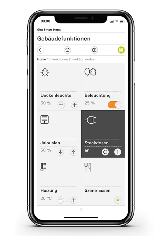Gira Smart Home App Funktionsübersicht 