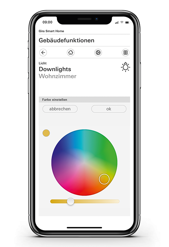 Gira Smart Home App Farblicht Color Picker 