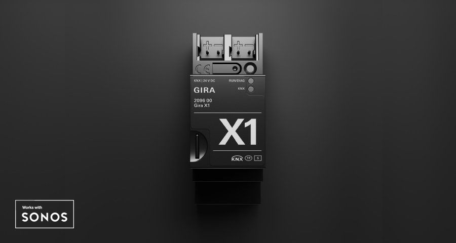 El compacto servidor Gira X1 Mini, especialmente concebido para casas unifamiliares con tecnología KNX, convierte una vivienda en un hogar inteligente.